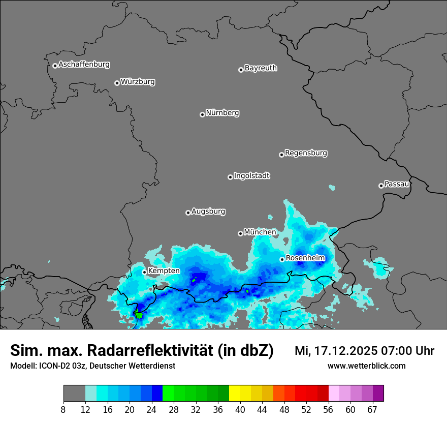 Modellkarten Simuliertes Radarbild