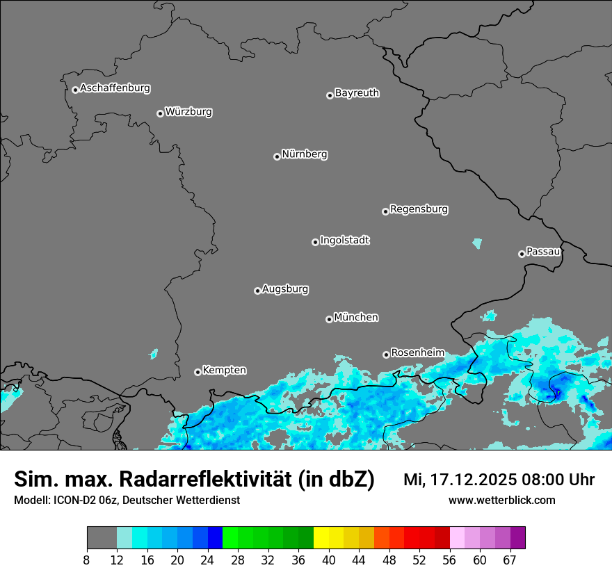 Modellkarten Simuliertes Radarbild