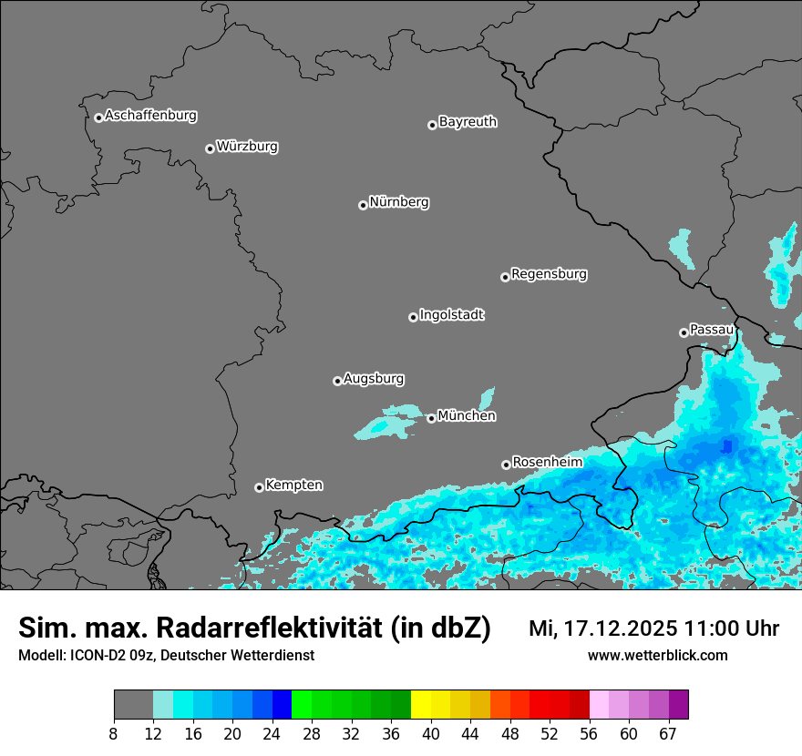 Modellkarten Simuliertes Radarbild