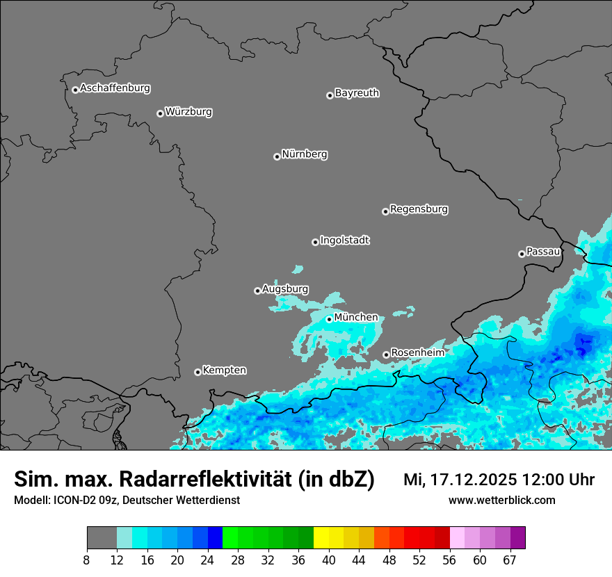 Modellkarten Simuliertes Radarbild