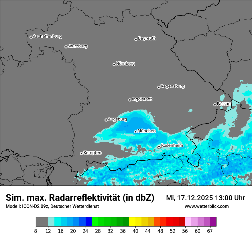 Modellkarten Simuliertes Radarbild