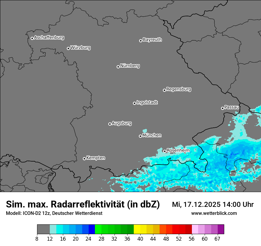 Modellkarten Simuliertes Radarbild