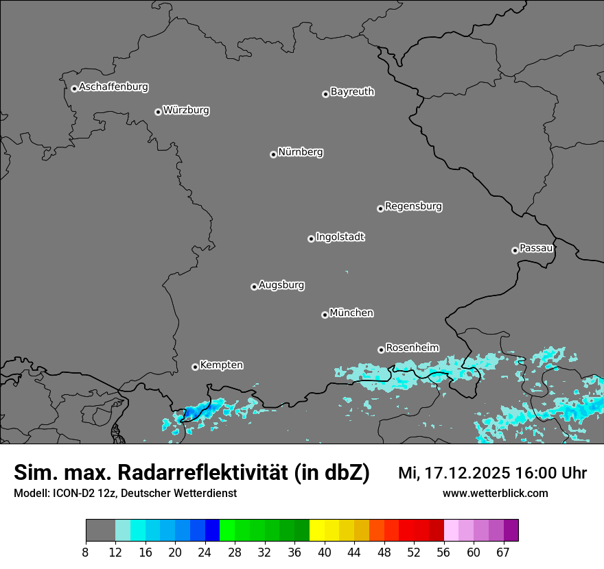 Modellkarten Simuliertes Radarbild