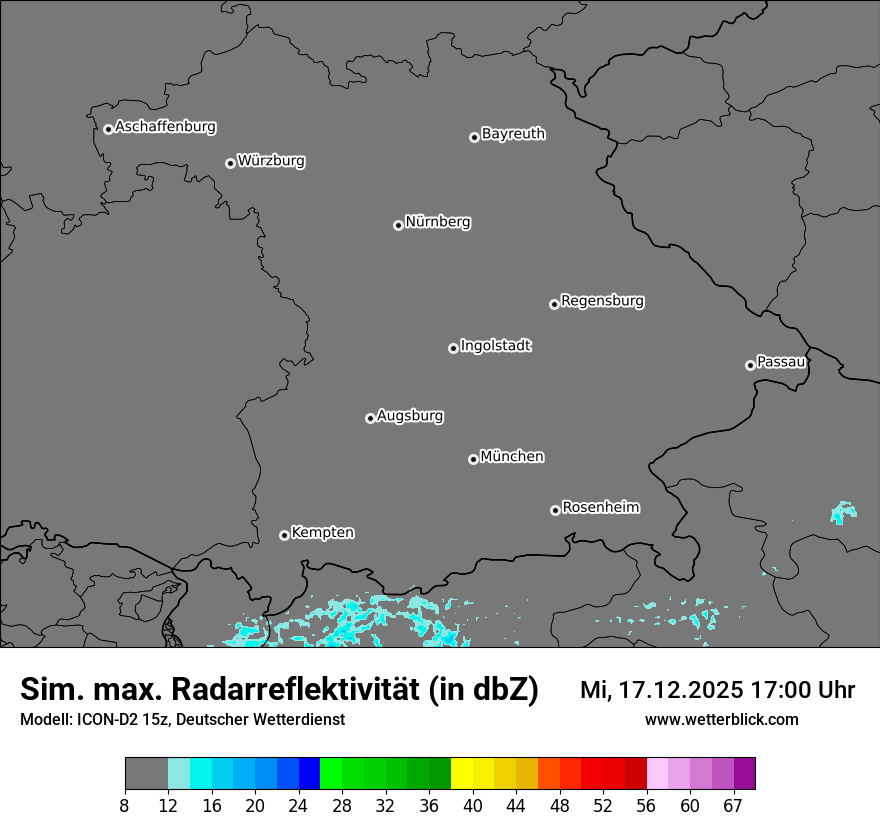 Modellkarten Simuliertes Radarbild
