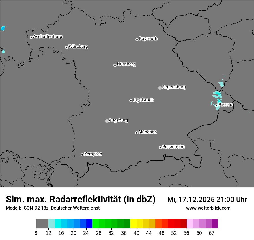 Modellkarten Simuliertes Radarbild