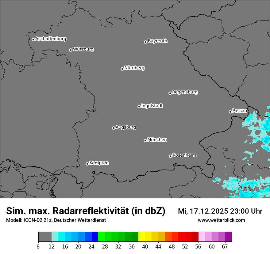 Modellkarten Simuliertes Radarbild