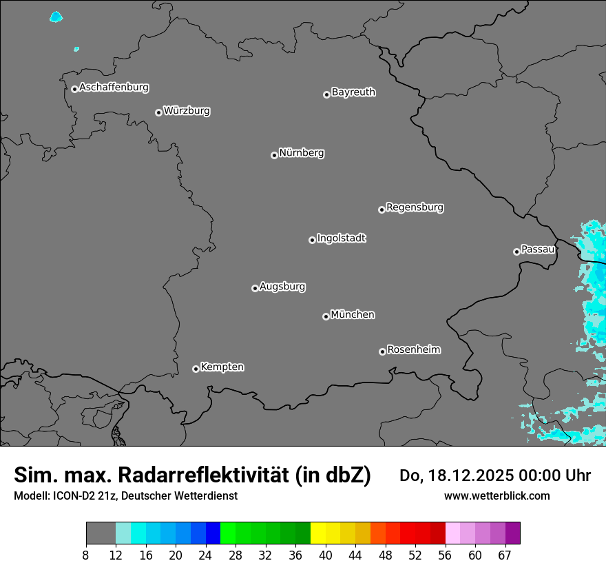 Modellkarten Simuliertes Radarbild