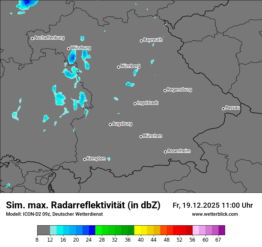 Modellkarten Simuliertes Radarbild