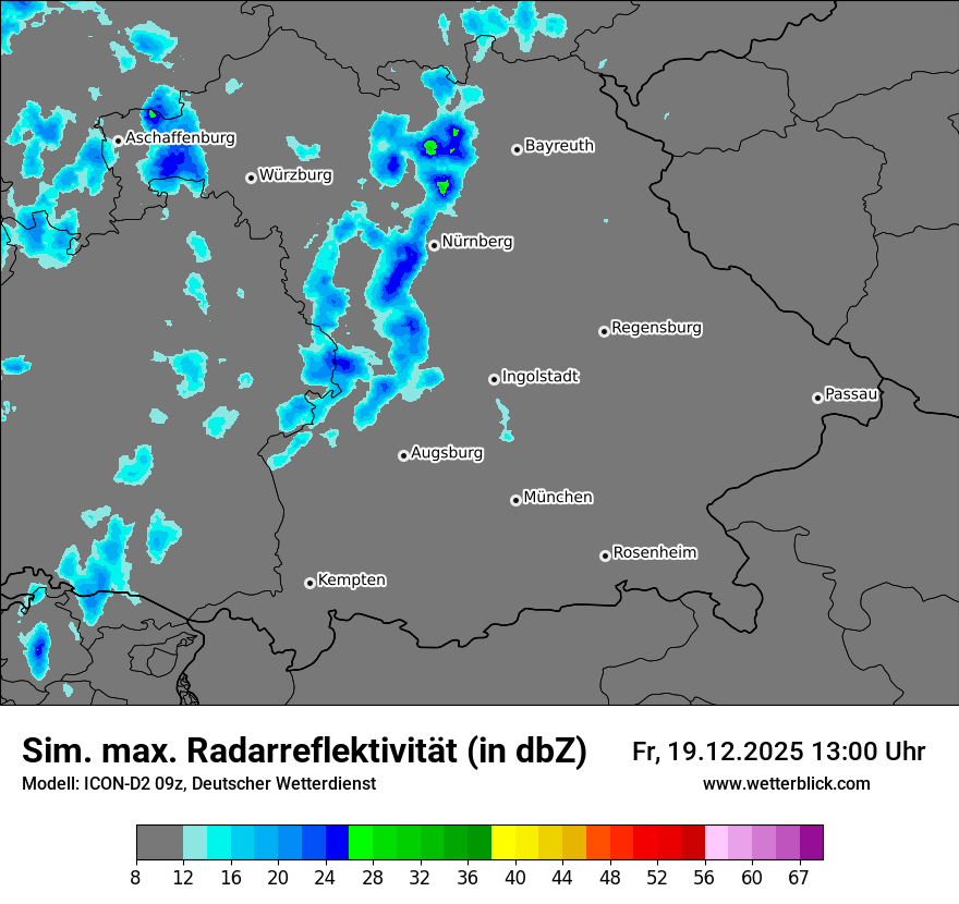 Modellkarten Simuliertes Radarbild