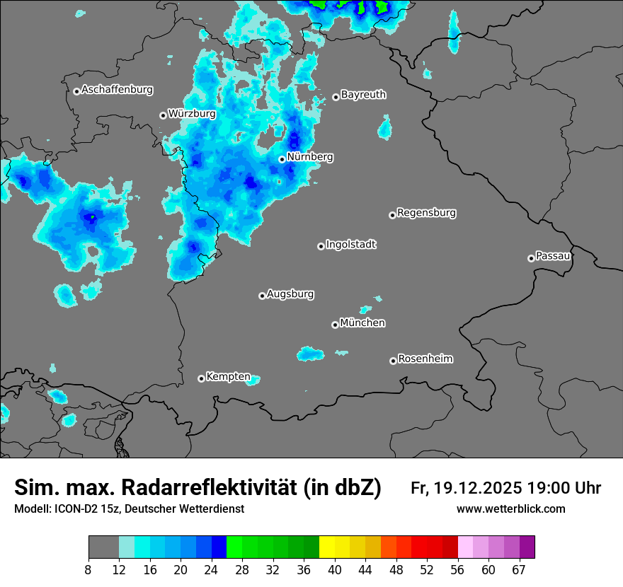 Modellkarten Simuliertes Radarbild