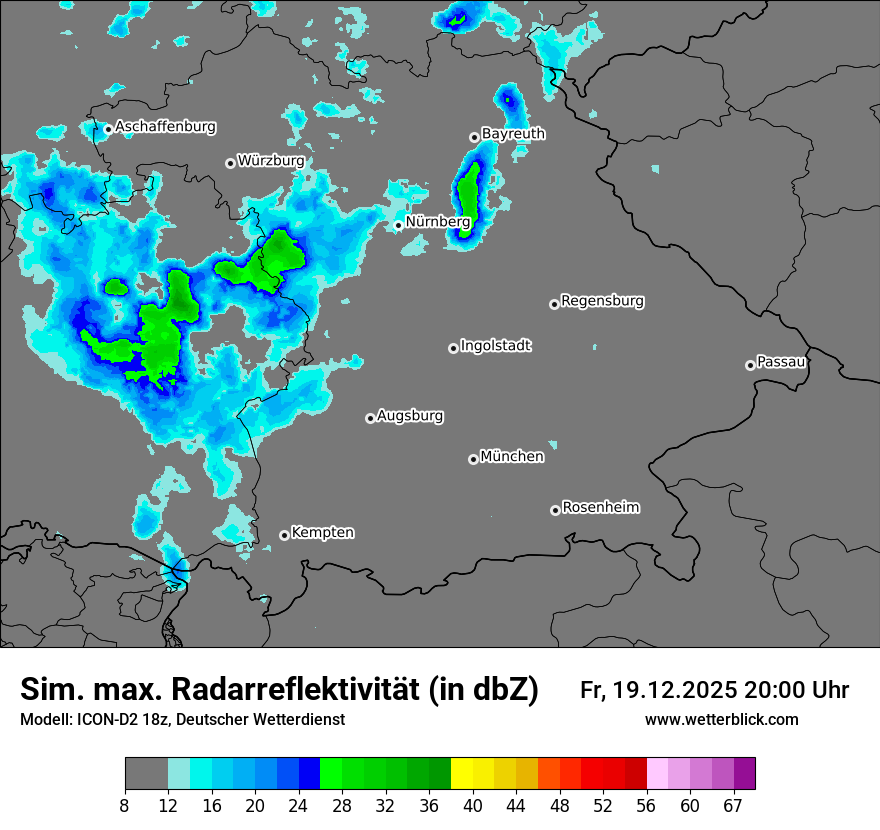 Modellkarten Simuliertes Radarbild