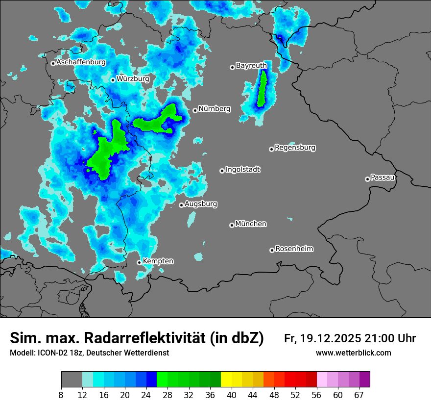 Modellkarten Simuliertes Radarbild