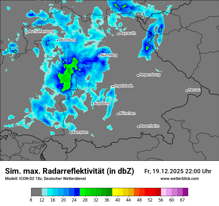 Modellkarten Simuliertes Radarbild