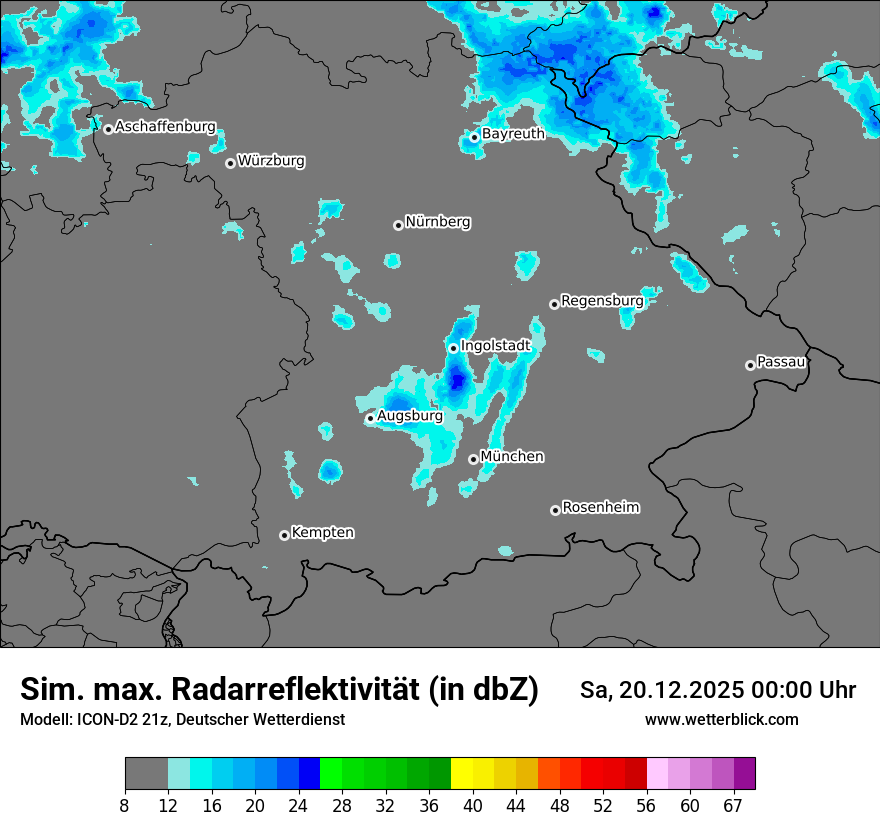 Modellkarten Simuliertes Radarbild