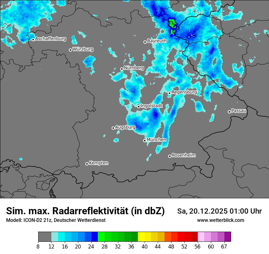 Modellkarten Simuliertes Radarbild