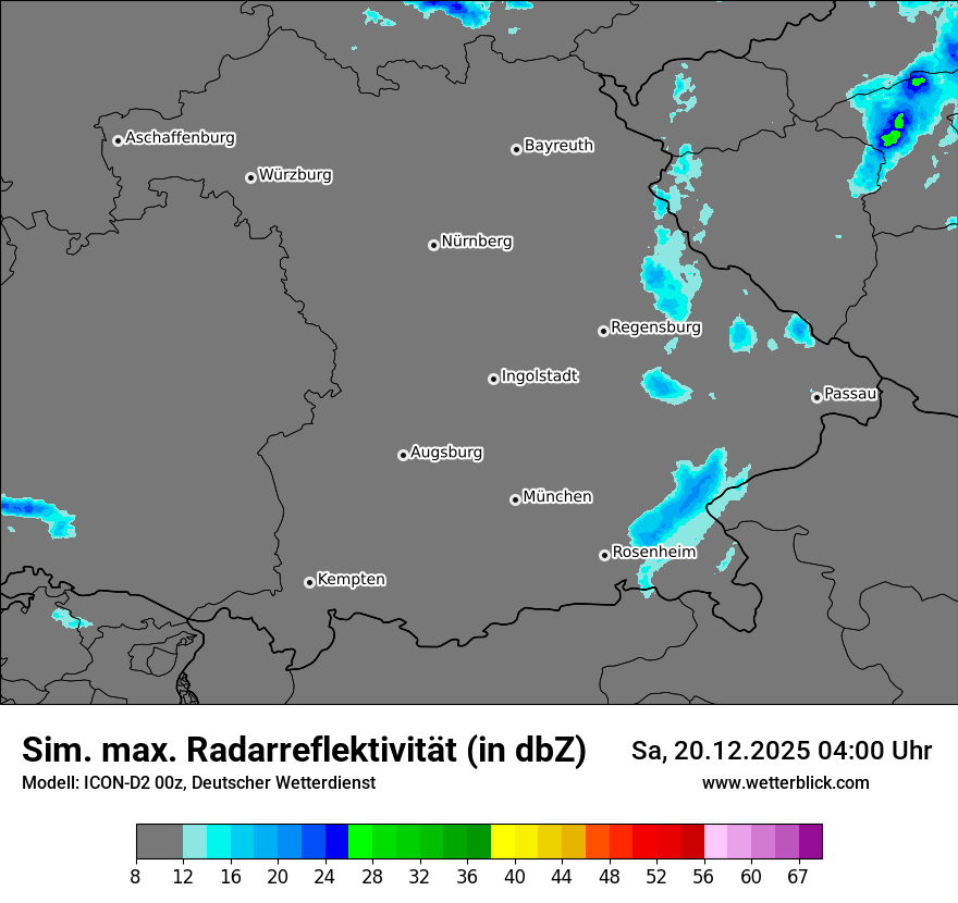 Modellkarten Simuliertes Radarbild