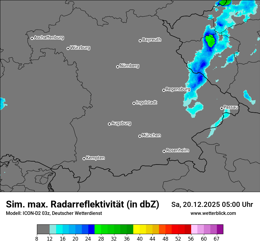 Modellkarten Simuliertes Radarbild