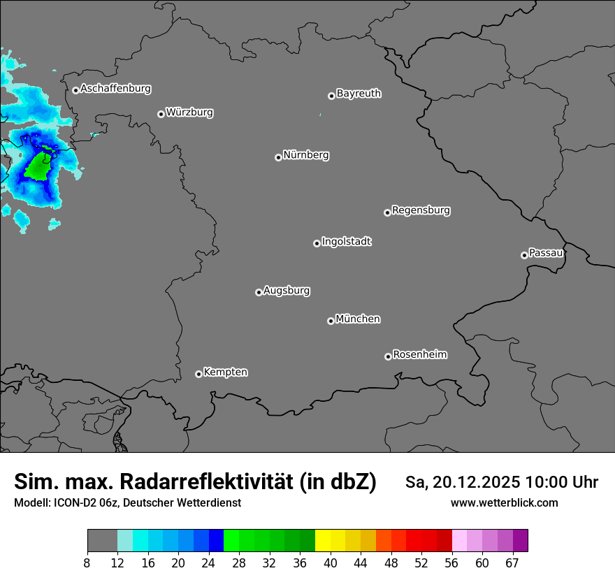 Modellkarten Simuliertes Radarbild