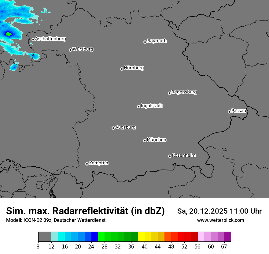 Modellkarten Simuliertes Radarbild