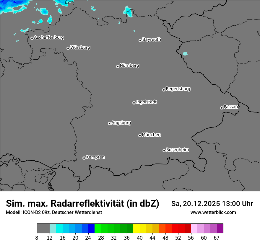 Modellkarten Simuliertes Radarbild