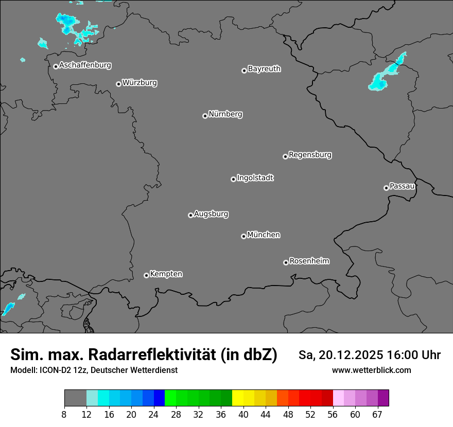 Modellkarten Simuliertes Radarbild