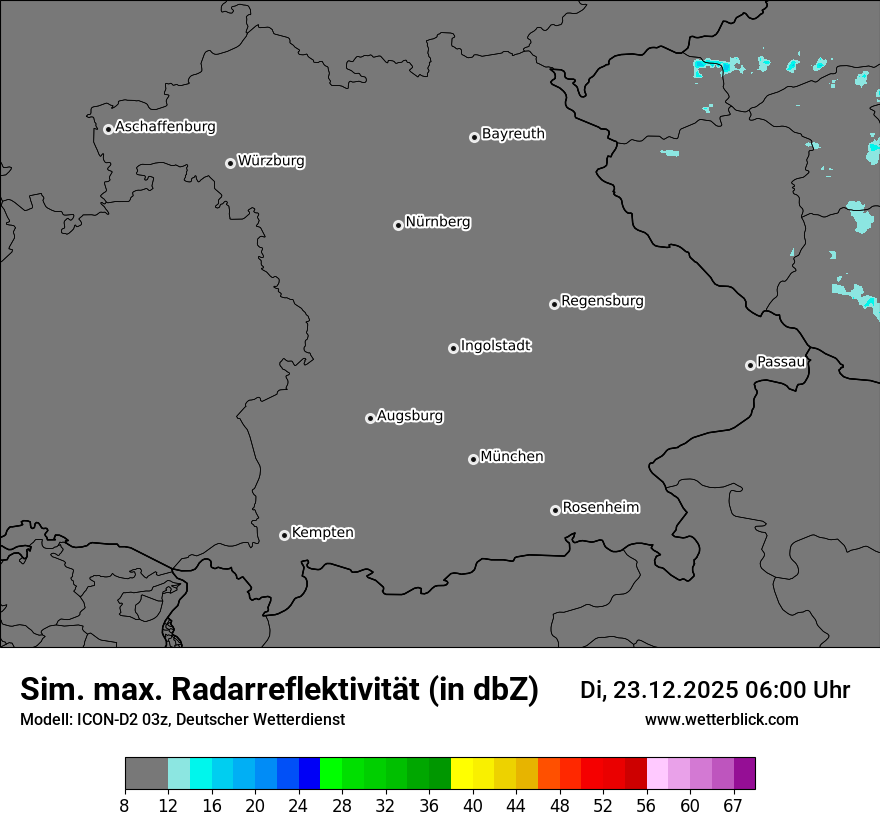 Modellkarten Simuliertes Radarbild