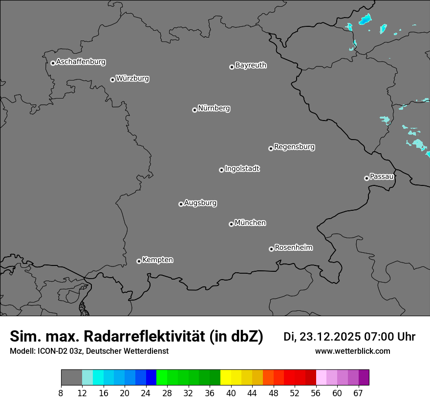 Modellkarten Simuliertes Radarbild