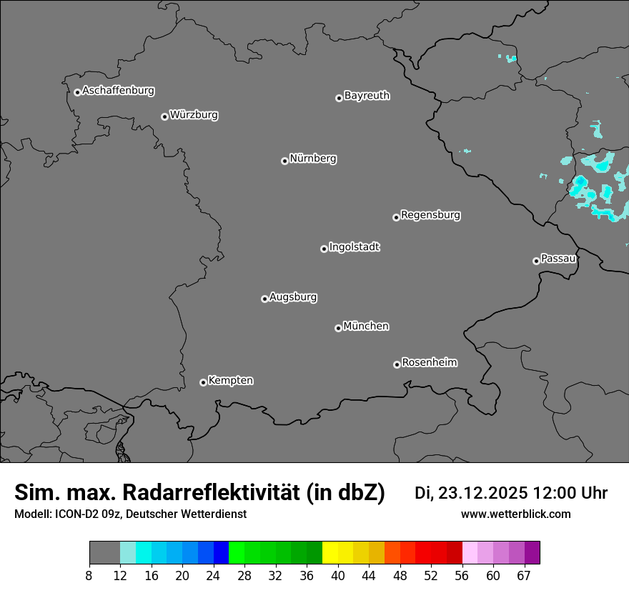 Modellkarten Simuliertes Radarbild