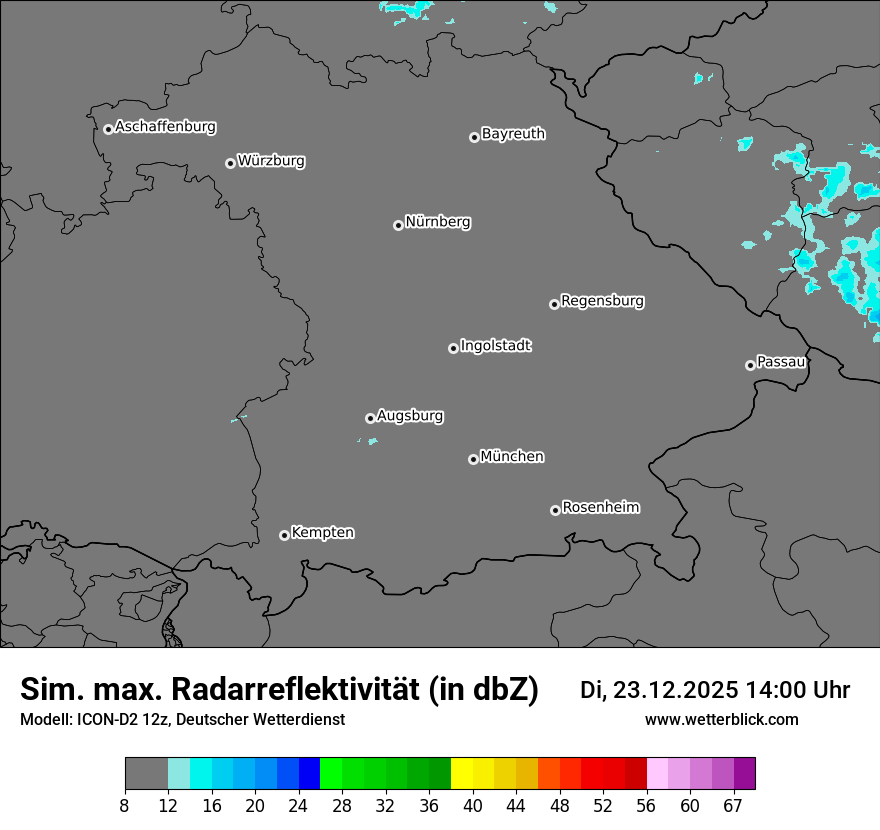 Modellkarten Simuliertes Radarbild