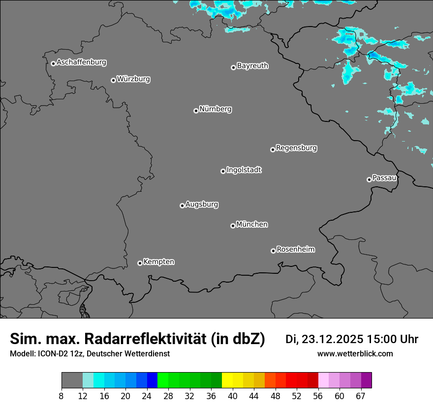 Modellkarten Simuliertes Radarbild