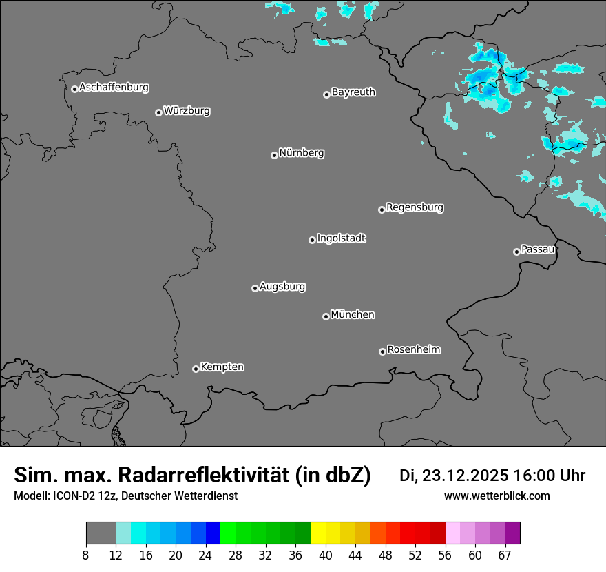 Modellkarten Simuliertes Radarbild