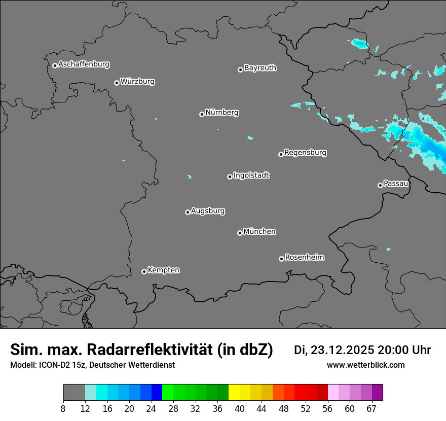 Modellkarten Simuliertes Radarbild