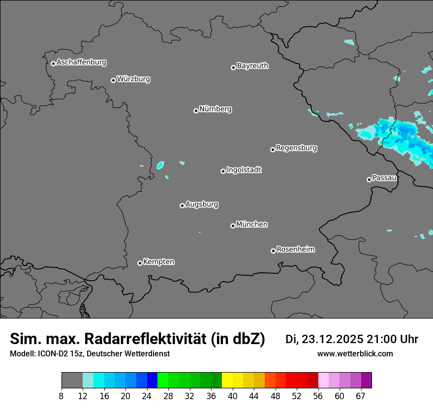 Modellkarten Simuliertes Radarbild