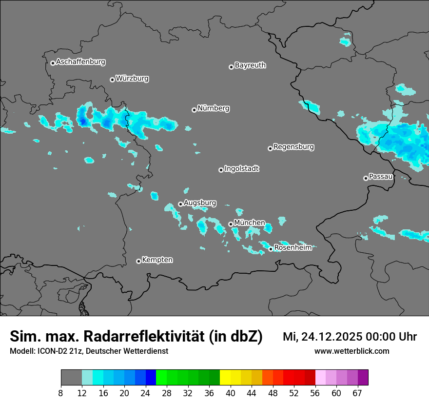 Modellkarten Simuliertes Radarbild