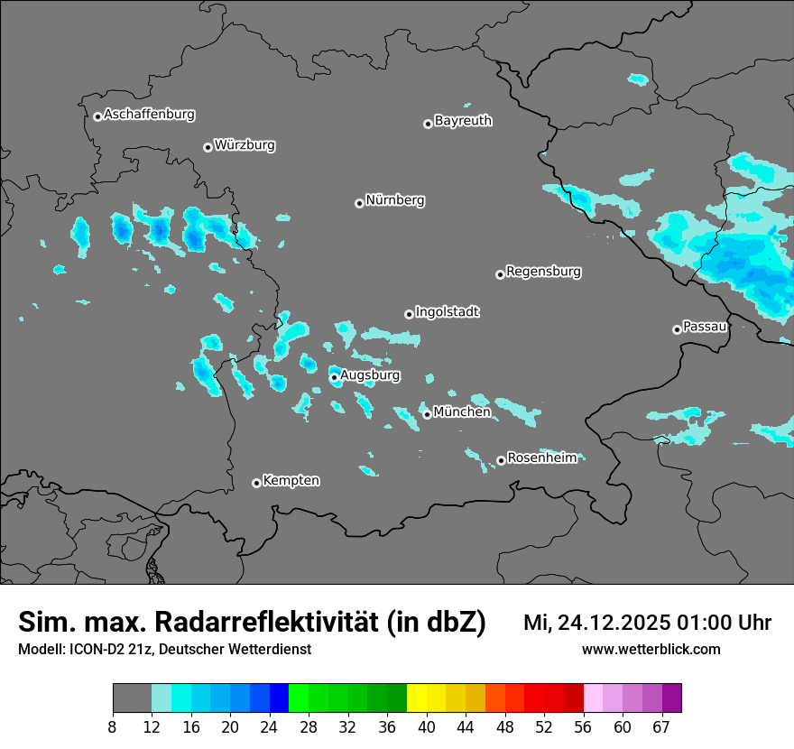 Modellkarten Simuliertes Radarbild