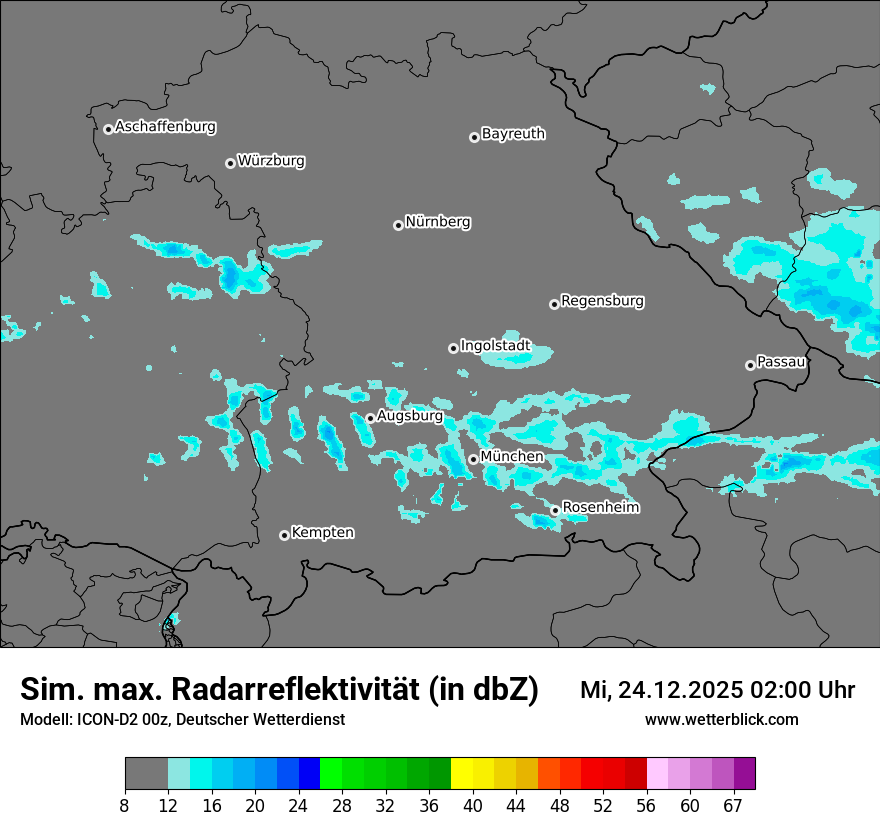Modellkarten Simuliertes Radarbild