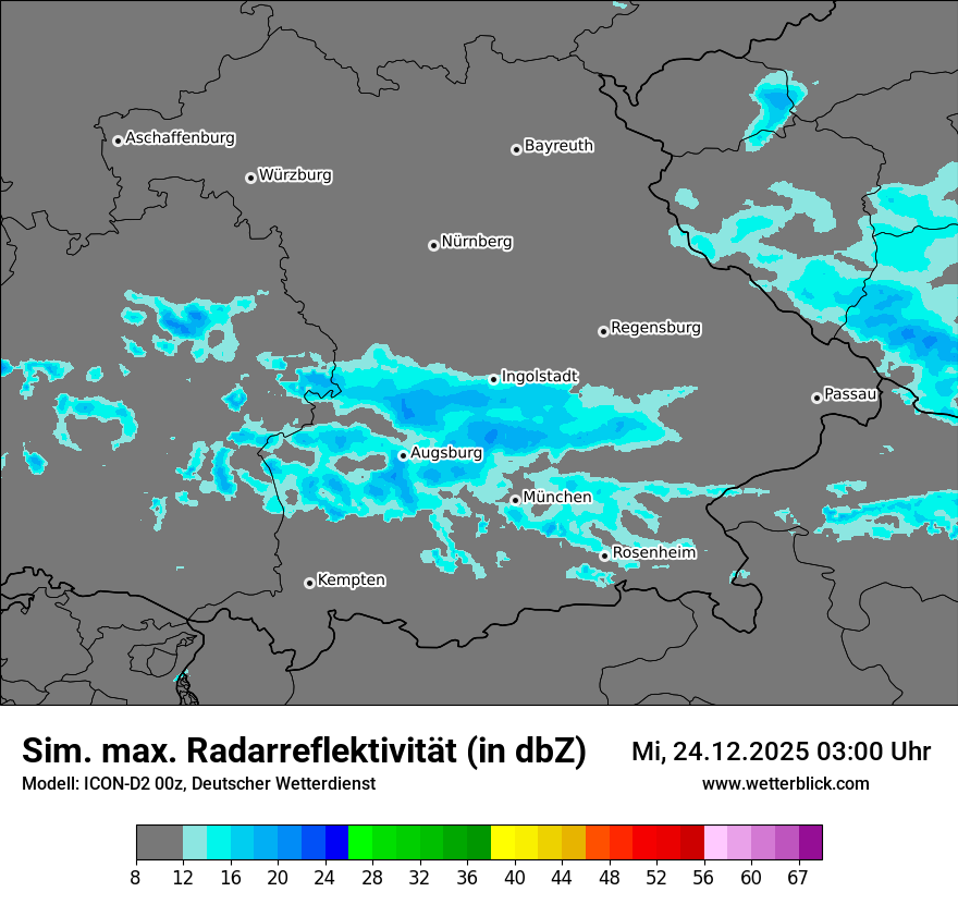 Modellkarten Simuliertes Radarbild