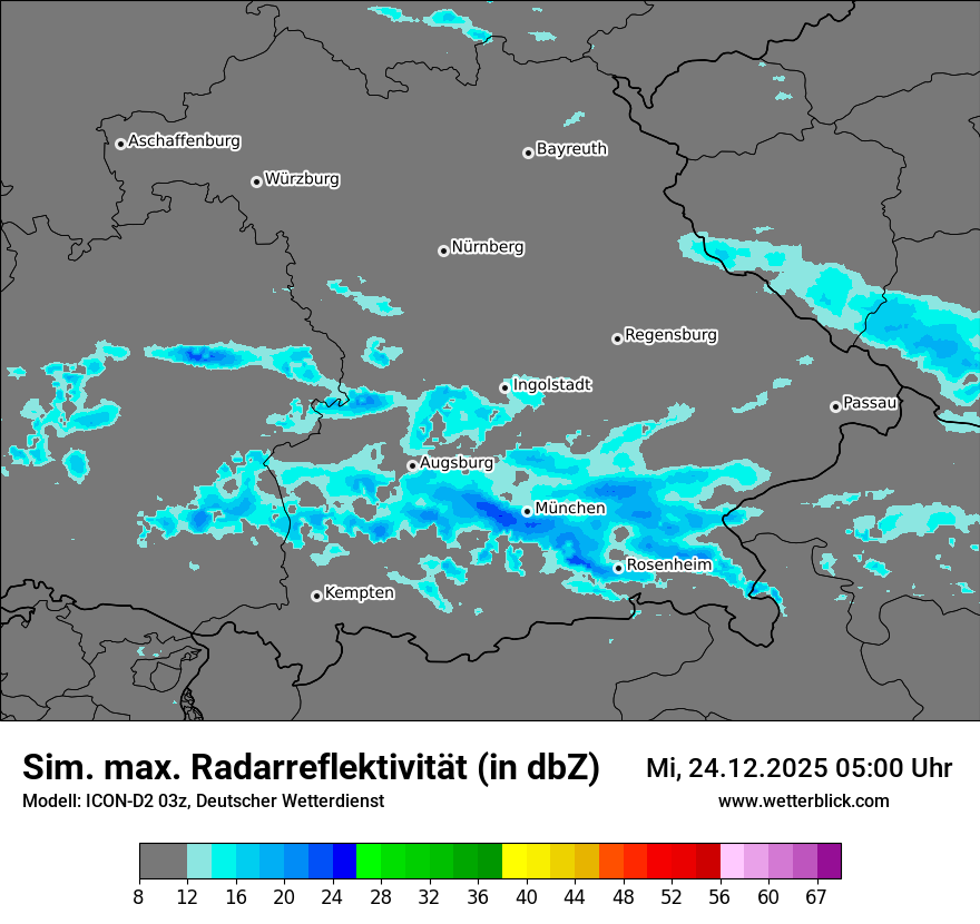 Modellkarten Simuliertes Radarbild