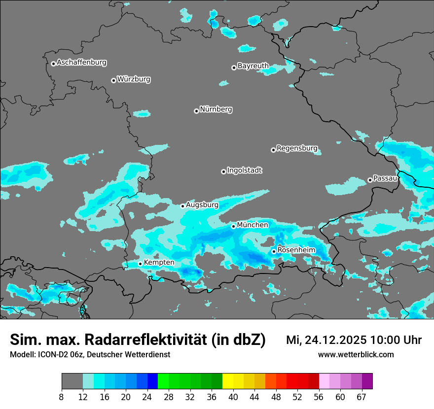 Modellkarten Simuliertes Radarbild