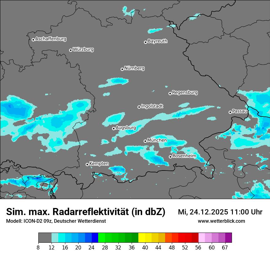 Modellkarten Simuliertes Radarbild