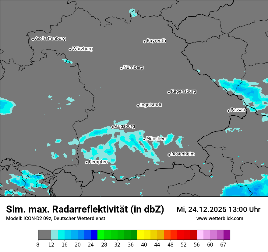 Modellkarten Simuliertes Radarbild