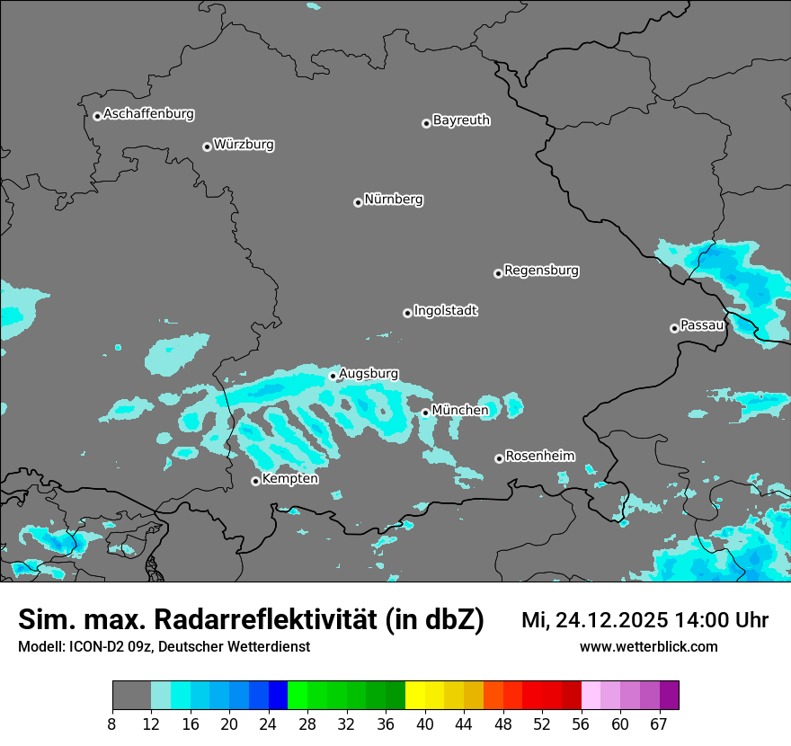Modellkarten Simuliertes Radarbild