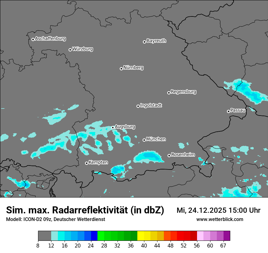 Modellkarten Simuliertes Radarbild