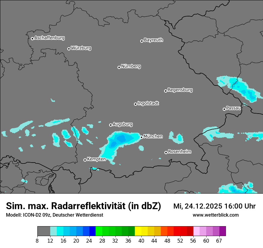 Modellkarten Simuliertes Radarbild