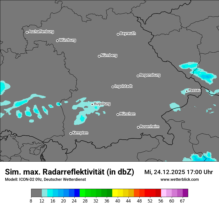 Modellkarten Simuliertes Radarbild