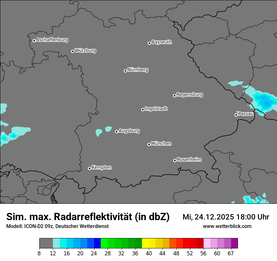 Modellkarten Simuliertes Radarbild