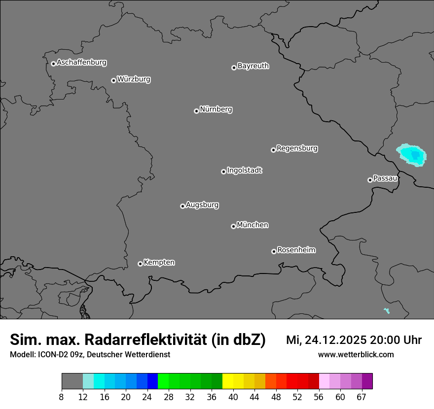 Modellkarten Simuliertes Radarbild