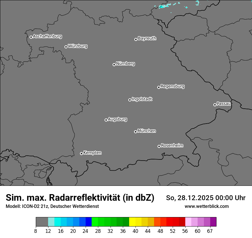 Modellkarten Simuliertes Radarbild