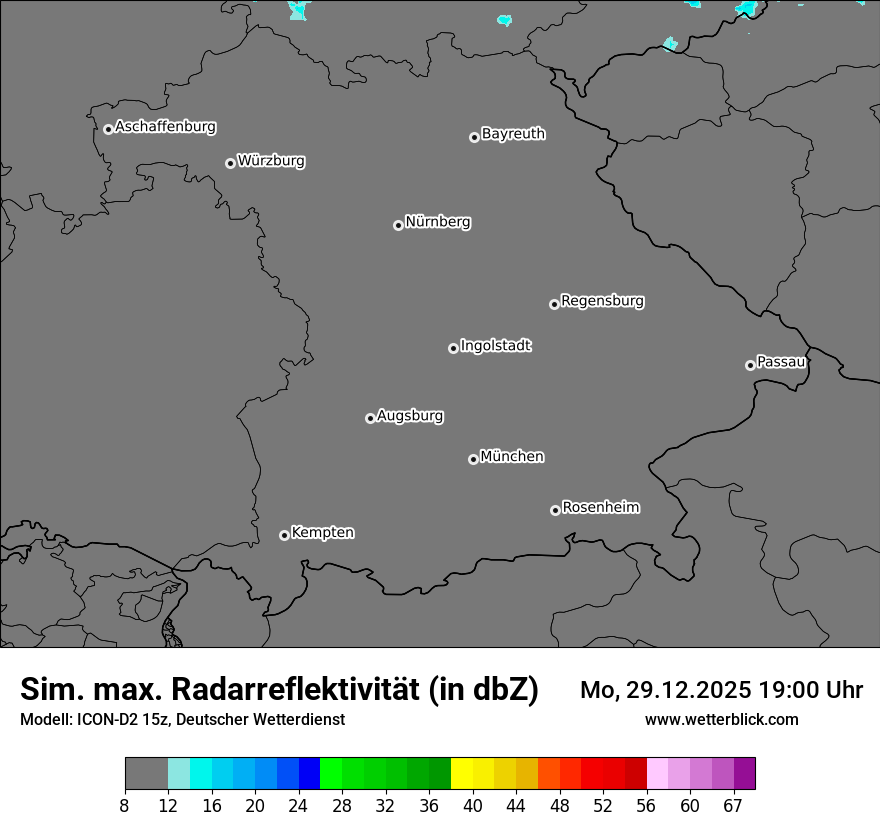 Modellkarten Simuliertes Radarbild