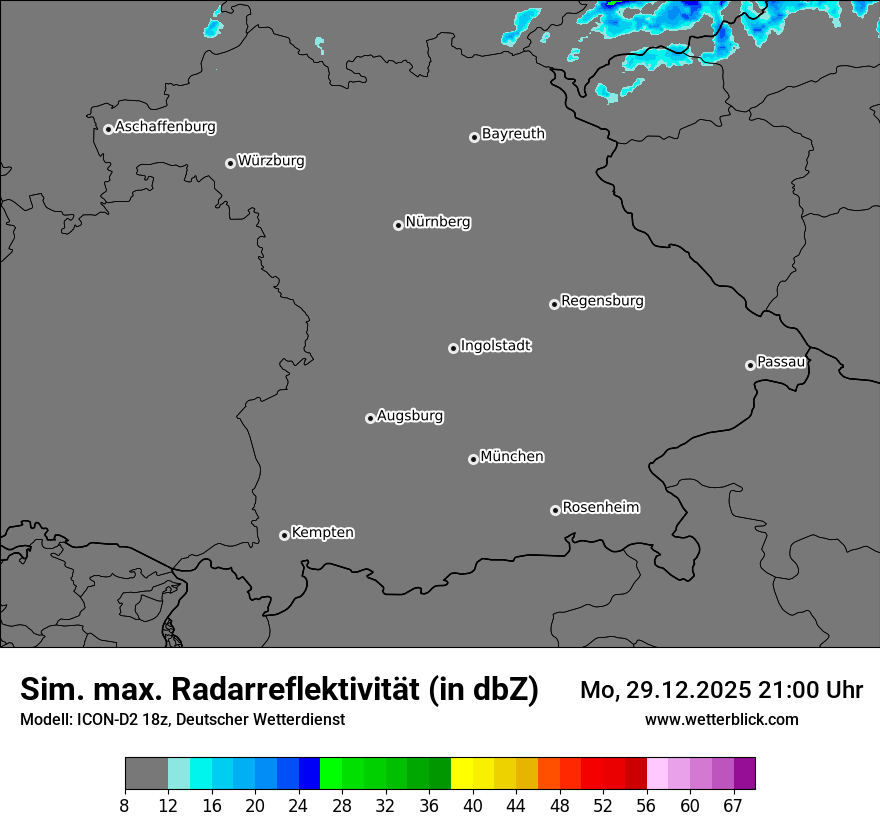 Modellkarten Simuliertes Radarbild